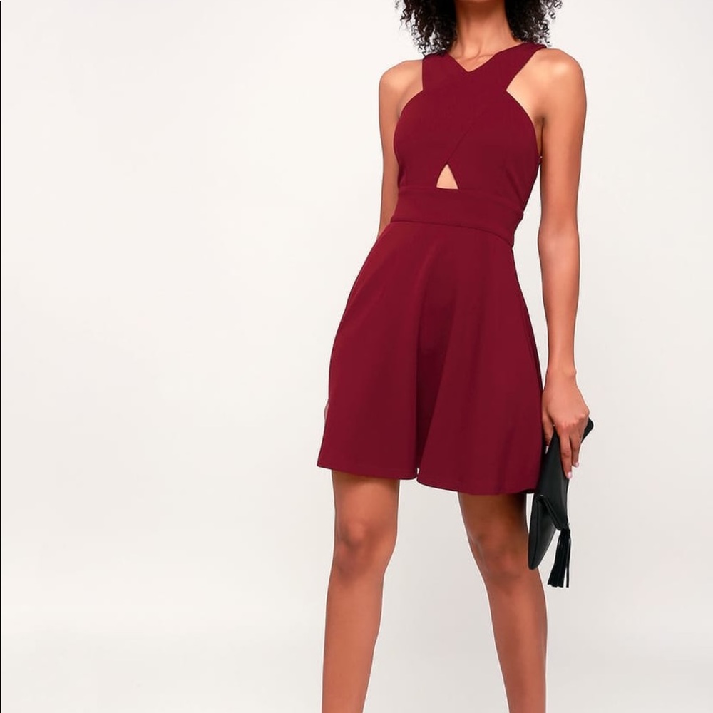 Burgundy skater dress